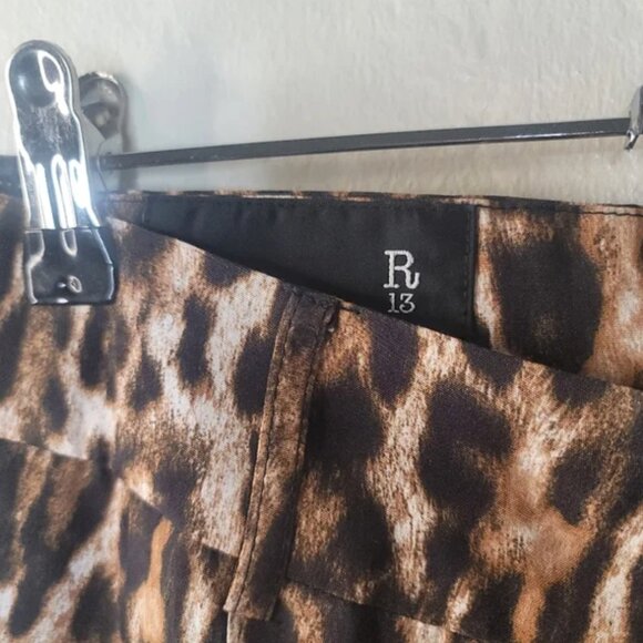 R13 Leopard Pleated High-Rise Shorts- size 29 - Picture 3 of 5